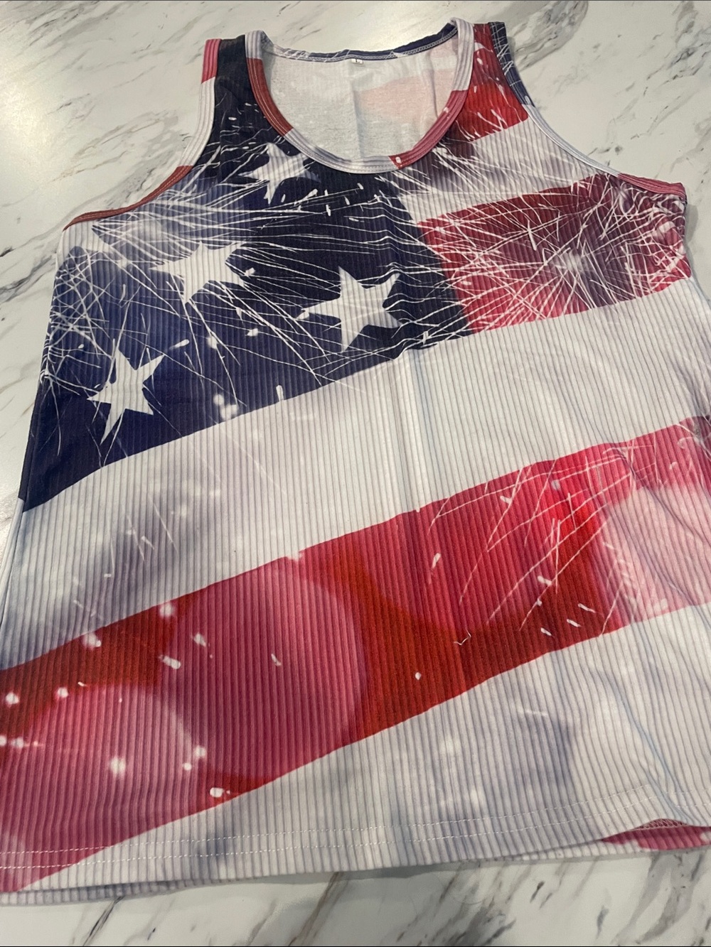 Patriotic Stars & Stripes Tank Top - Red, White & Blue